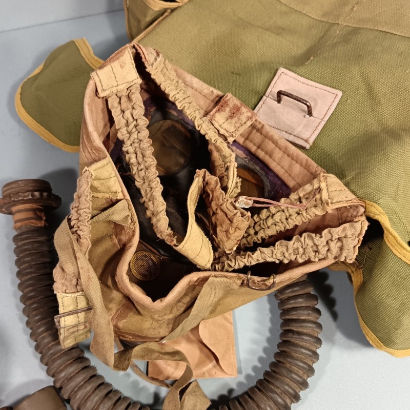 MASQUE A GAZ MILITAIRE FRANÇAIS ANP 31 CARTOUCHE MODELE MB CAMPAGNE DE FRANCE FRENCH GAZ MASK WW2